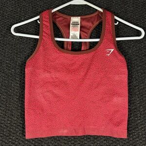 Gymshark Seamless Fit Ombre Marl Tank Top Red Brown Racerback Size S